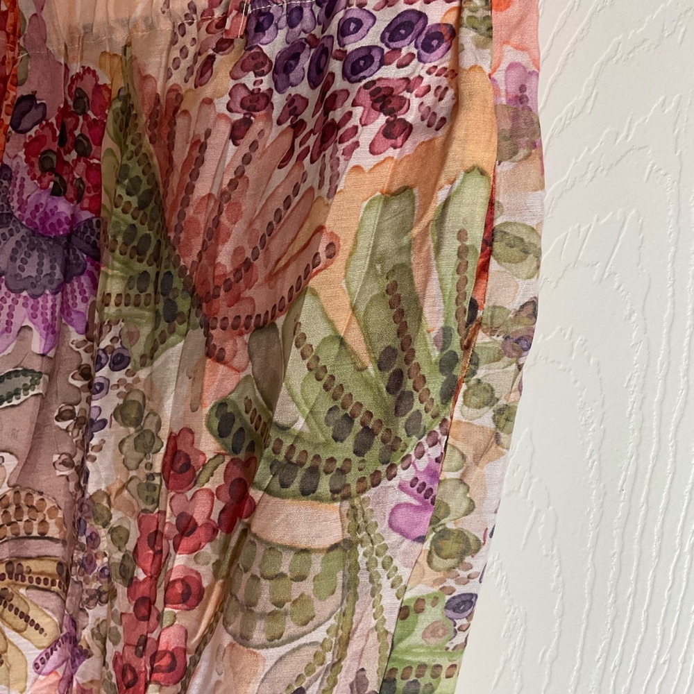 Zara Floral Print Wide Leg Trousers - Size M - Picture 4 of 11